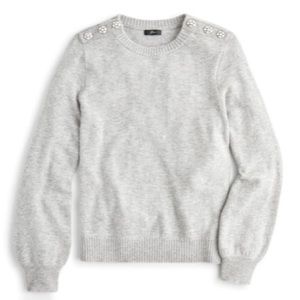 NWOT J. Crew festive jeweled button sweater